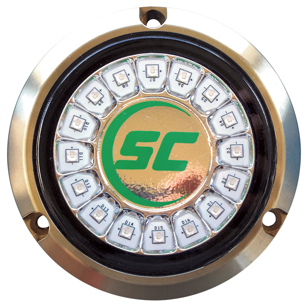 Shadow-Caster LED Lighting, Shadow-Caster Aqua Green Single Color Underwater Light - 16 LEDs - Bronze
