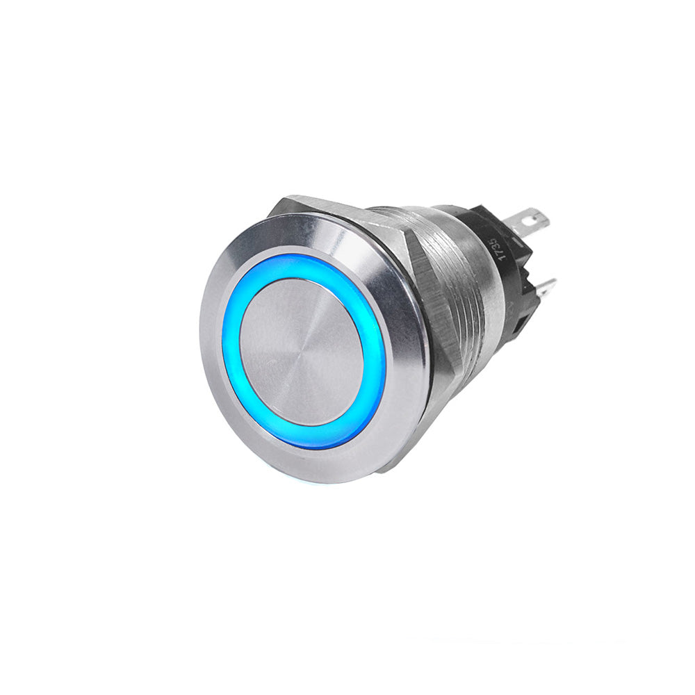 Blue Sea Systems, Blue Sea 4160 SS Push Button Switch - Off-On - Blue - 10A