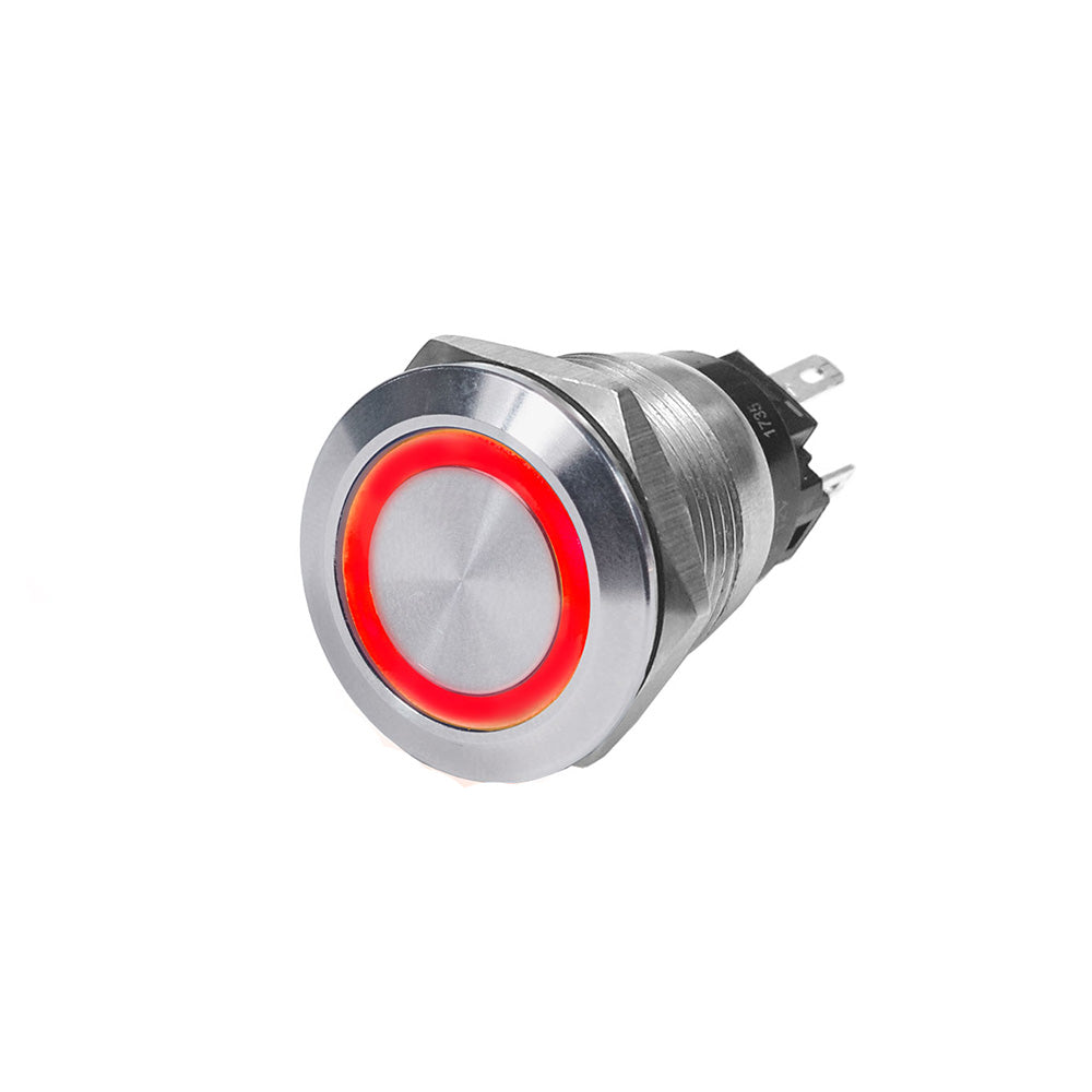 Blue Sea Systems, Blue Sea 4162 SS Push Button Switch - Off-On - Red - 10A