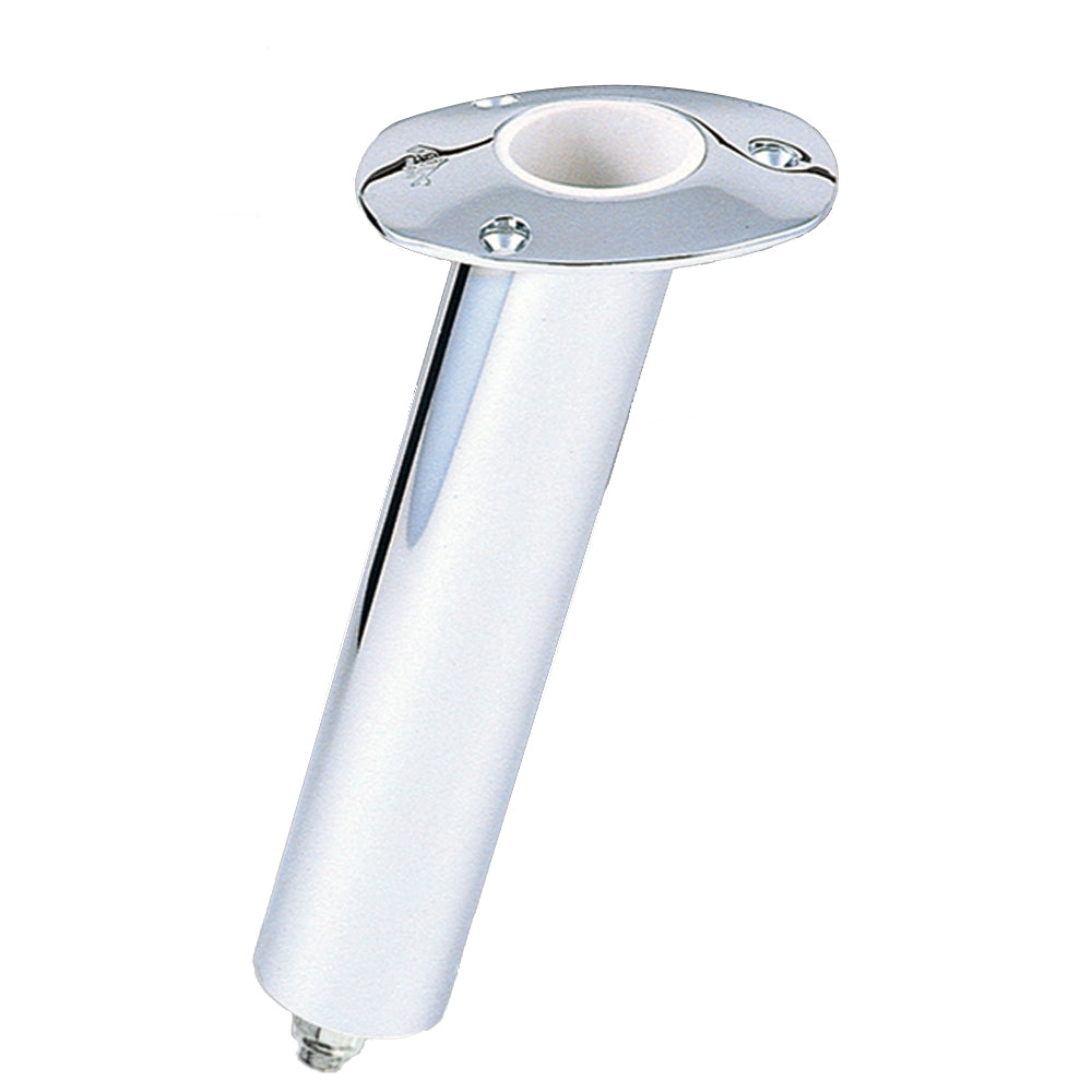 Lee's Tackle, Lee's Close Ended Rod Holder w/Hose Barb - Medium 15° - Stainless Steel