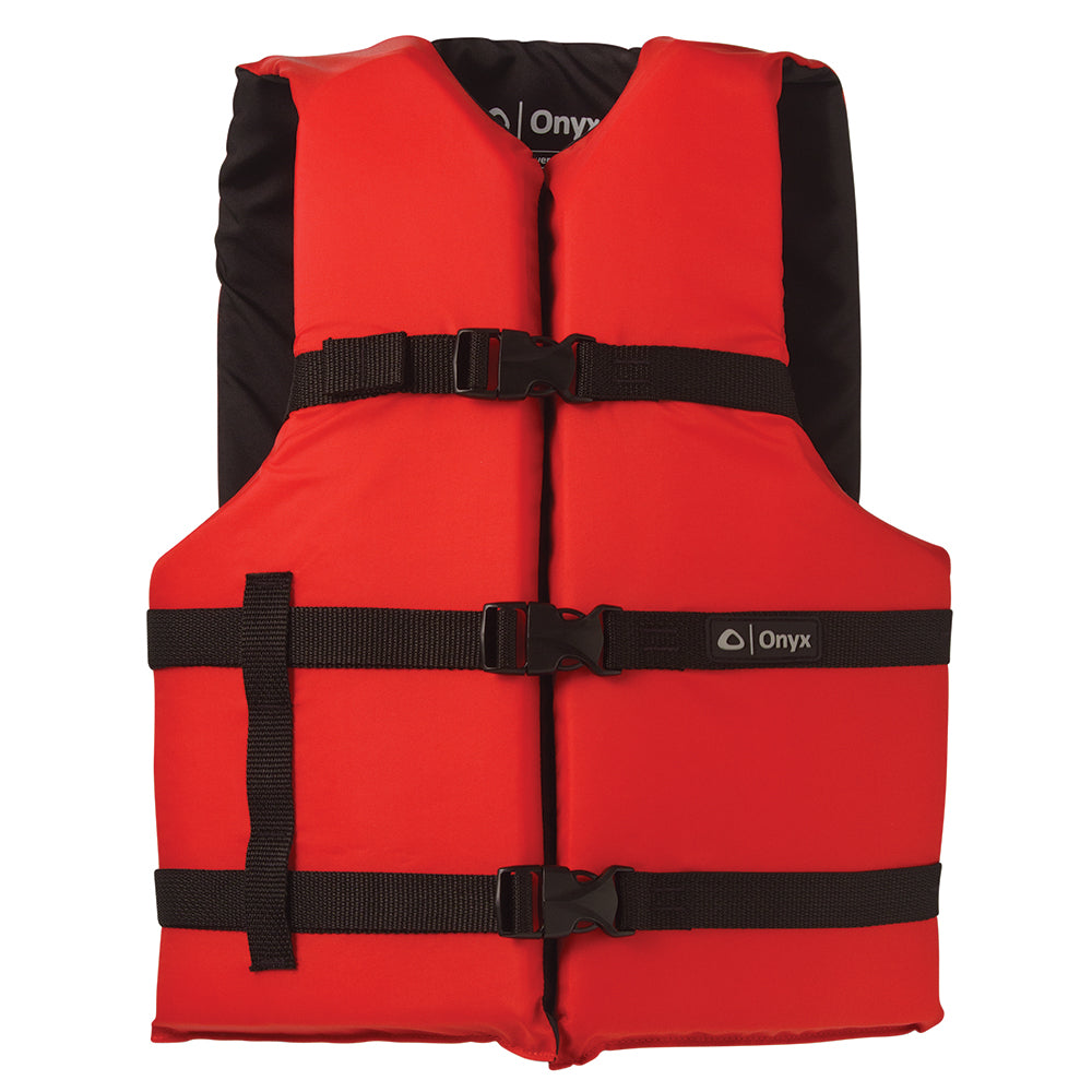 Onyx Outdoor, Onyx Nylon General Purpose Life Jacket - Adult Universal - Red