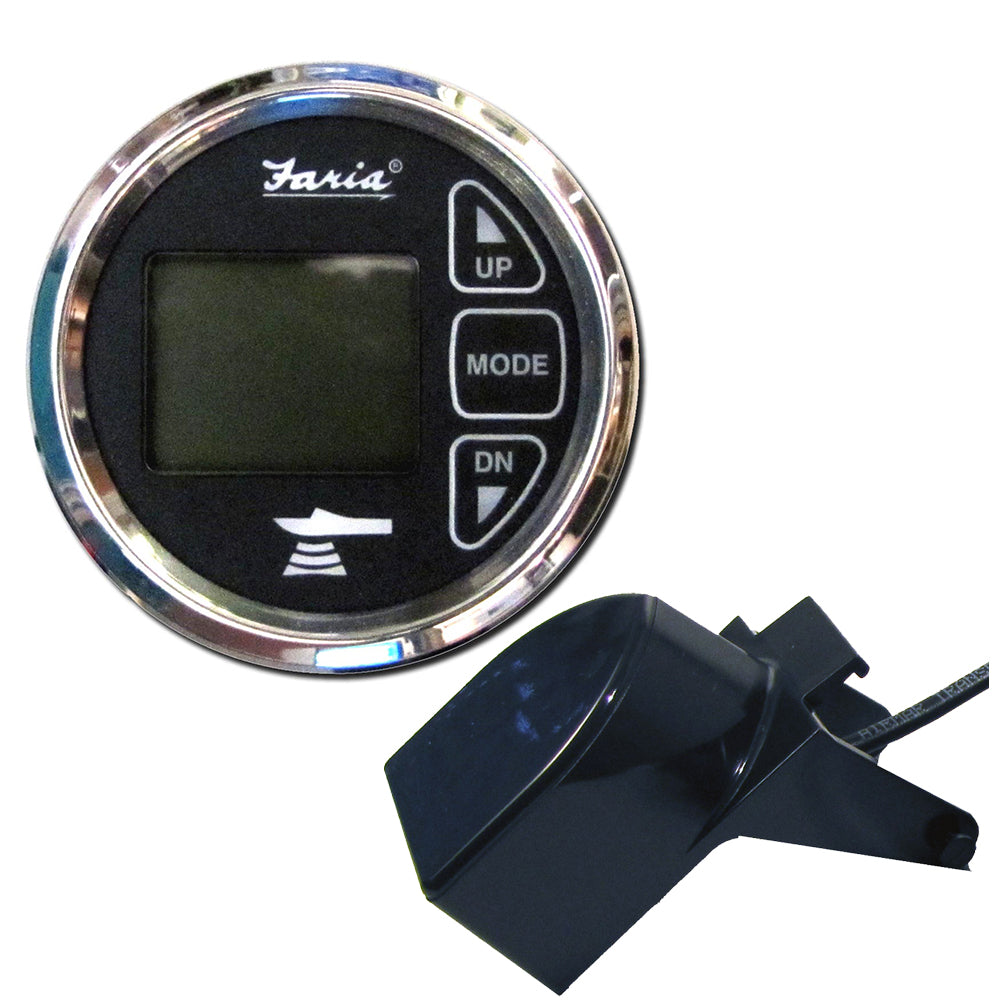Faria Beede Instruments, Faria Chesapeake Black 2" Dual Depth & Temp Sounder w/Transom Mount Transducer