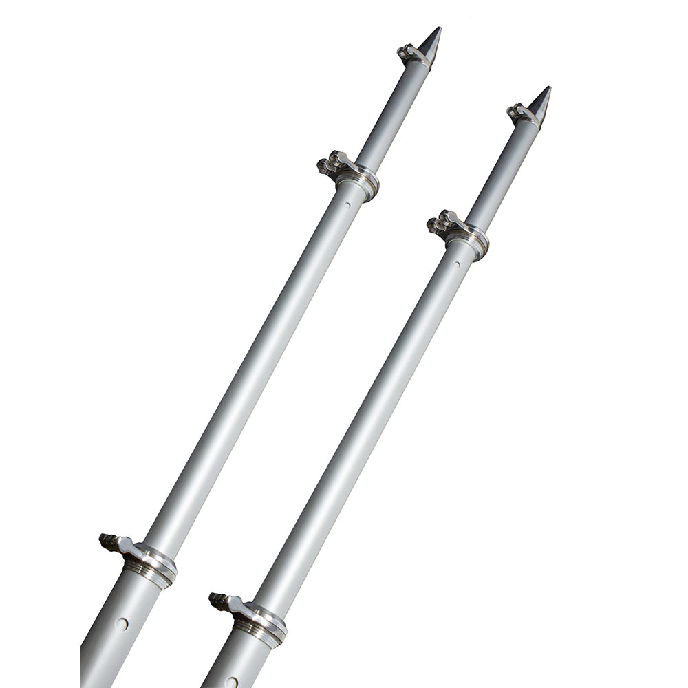 TACO Marine, TACO 18' Deluxe Outrigger Poles w/Rollers - Silver/Silver