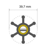 Albin Group Premium Impeller Kit - 39.7 x 9.5 x 19.2mm - 6 Blade - Pin Insert