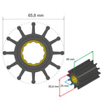 Albin Group Premium Impeller Kit 65.8 x 25 x 80mm - 12 Blade - Spline Insert
