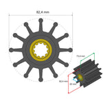 Albin Group Premium Impeller Kit 82.4 x 20 x 73.4mm - 12 Blade - Spline Insert