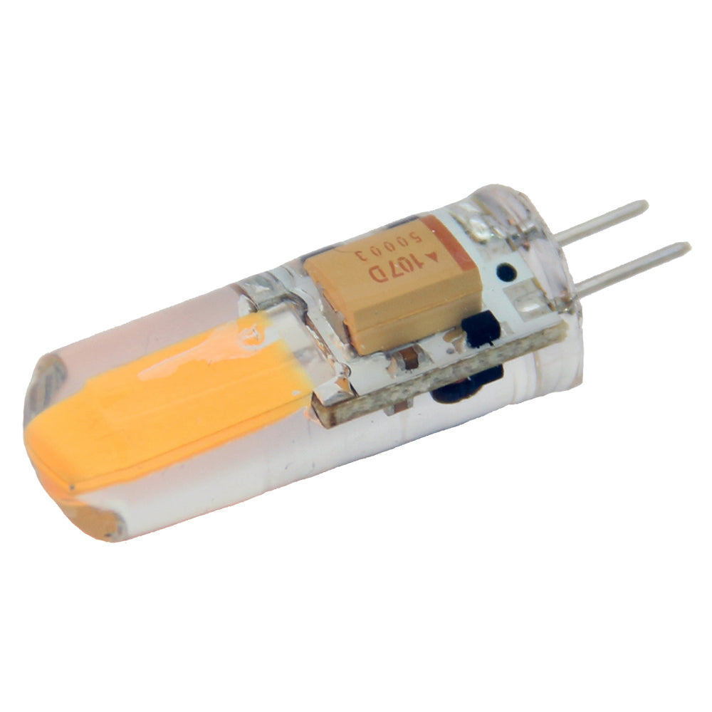 Lunasea Lighting, Lunasea Warm White G4 Bulb 2W 10-30VDC Bottom Pin Silicon Encapsulated