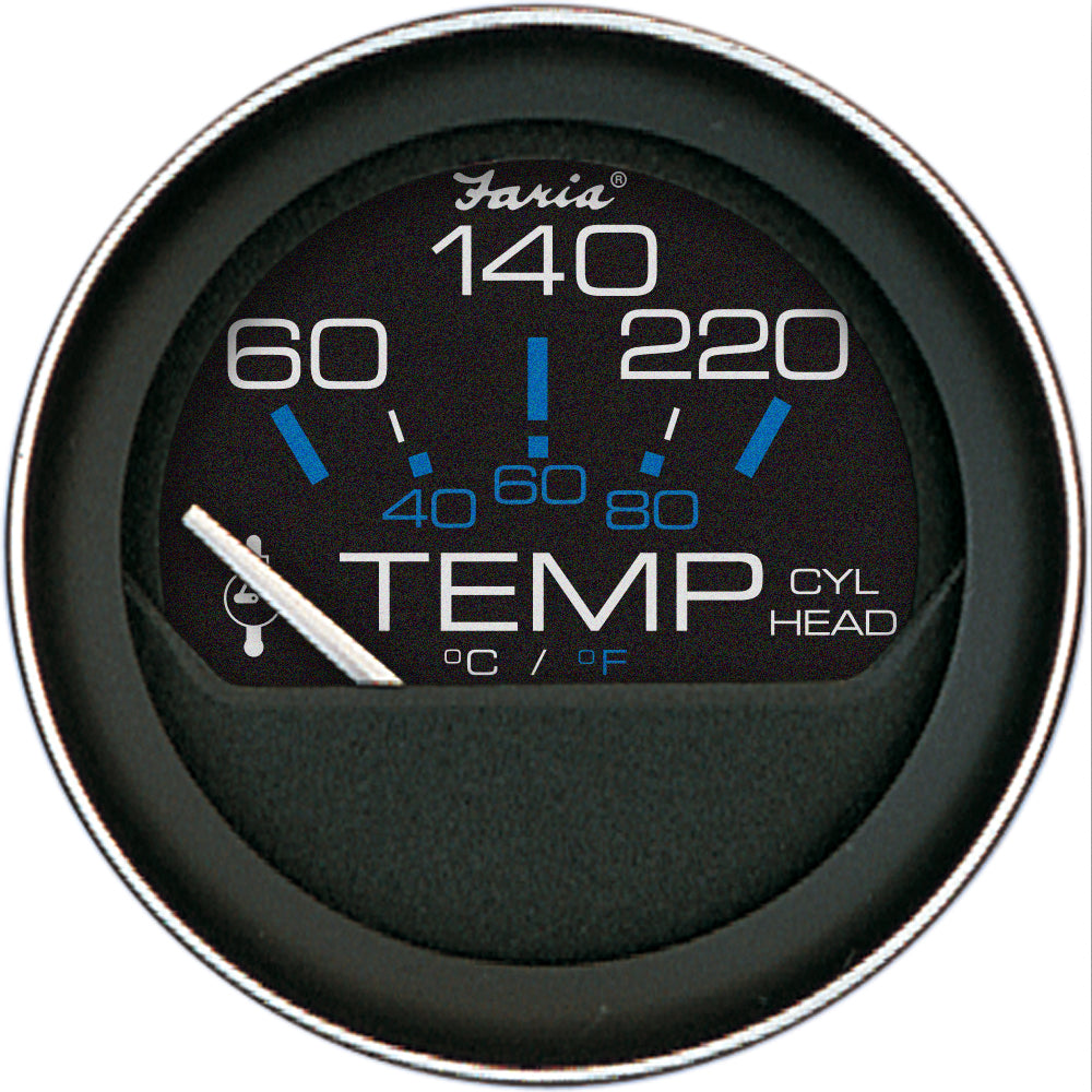 Faria Beede Instruments, Faria Coral 2" Cylinder Head Temperature Gauge (60-120° F) w/Sender