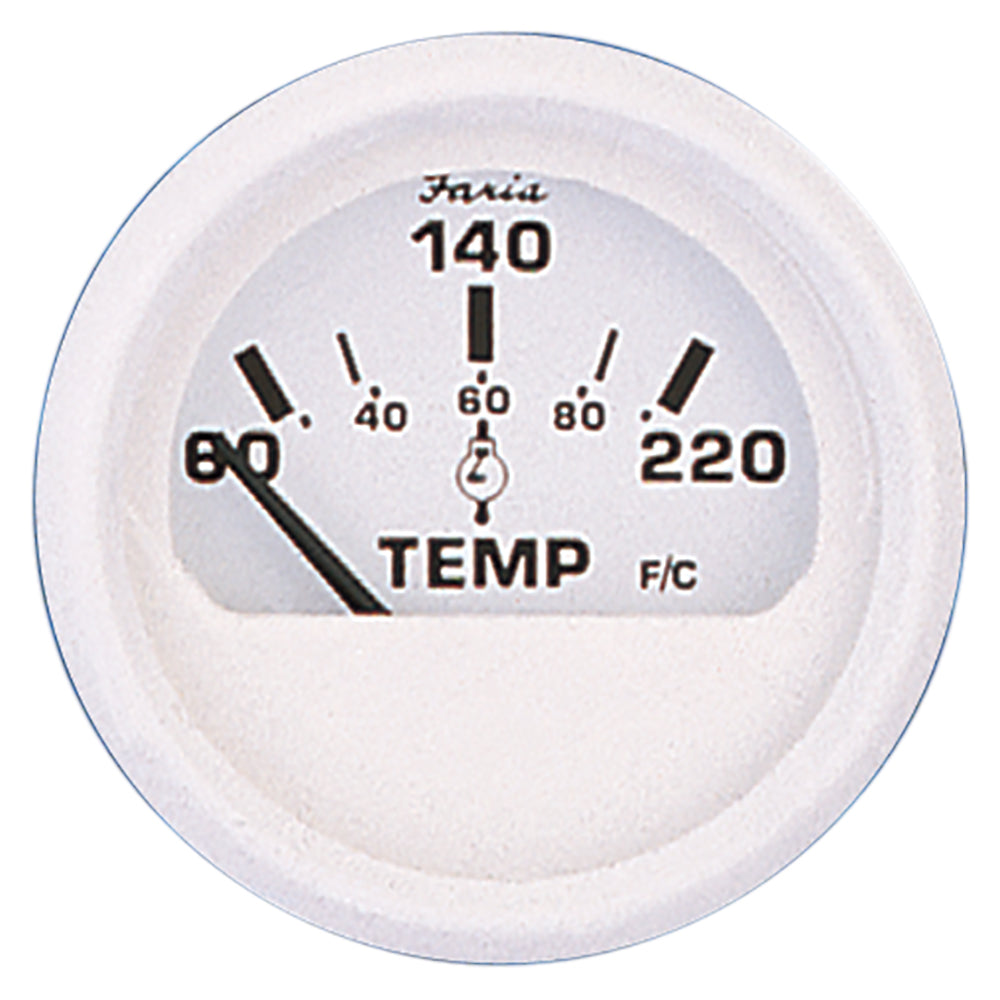 Faria Beede Instruments, Faria Dress White 2" Cylinder Head Temperature Gauge (60 - 220° F)