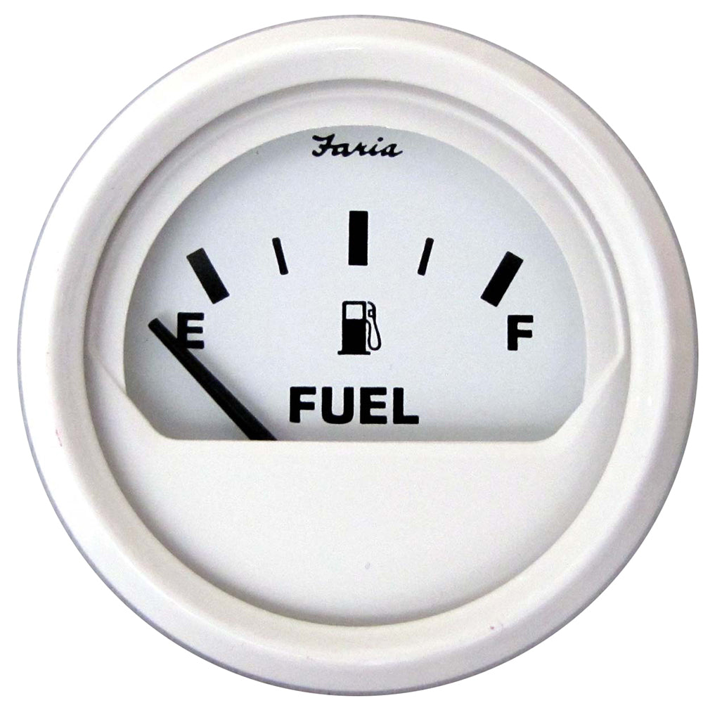 Faria Beede Instruments, Faria Dress White 2" Fuel Level Gauge (Metric)