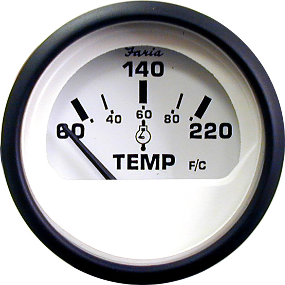Faria Beede Instruments, Faria Euro White 2" Cylinder Head Temperature Gauge (60 - 220° F)