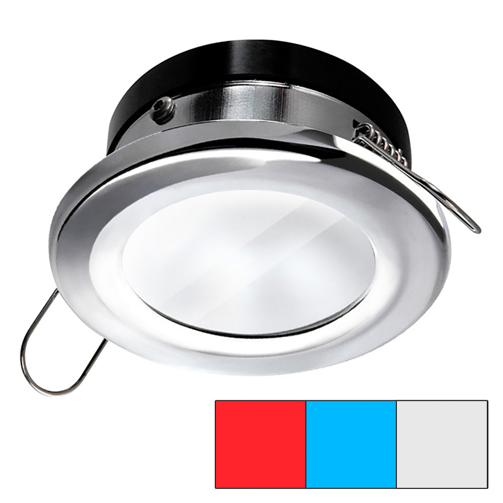 I2Systems Inc, i2Systems Apeiron A1120 Spring Mount Light - Round - Red, Cool White & Blue - Polished Chrome