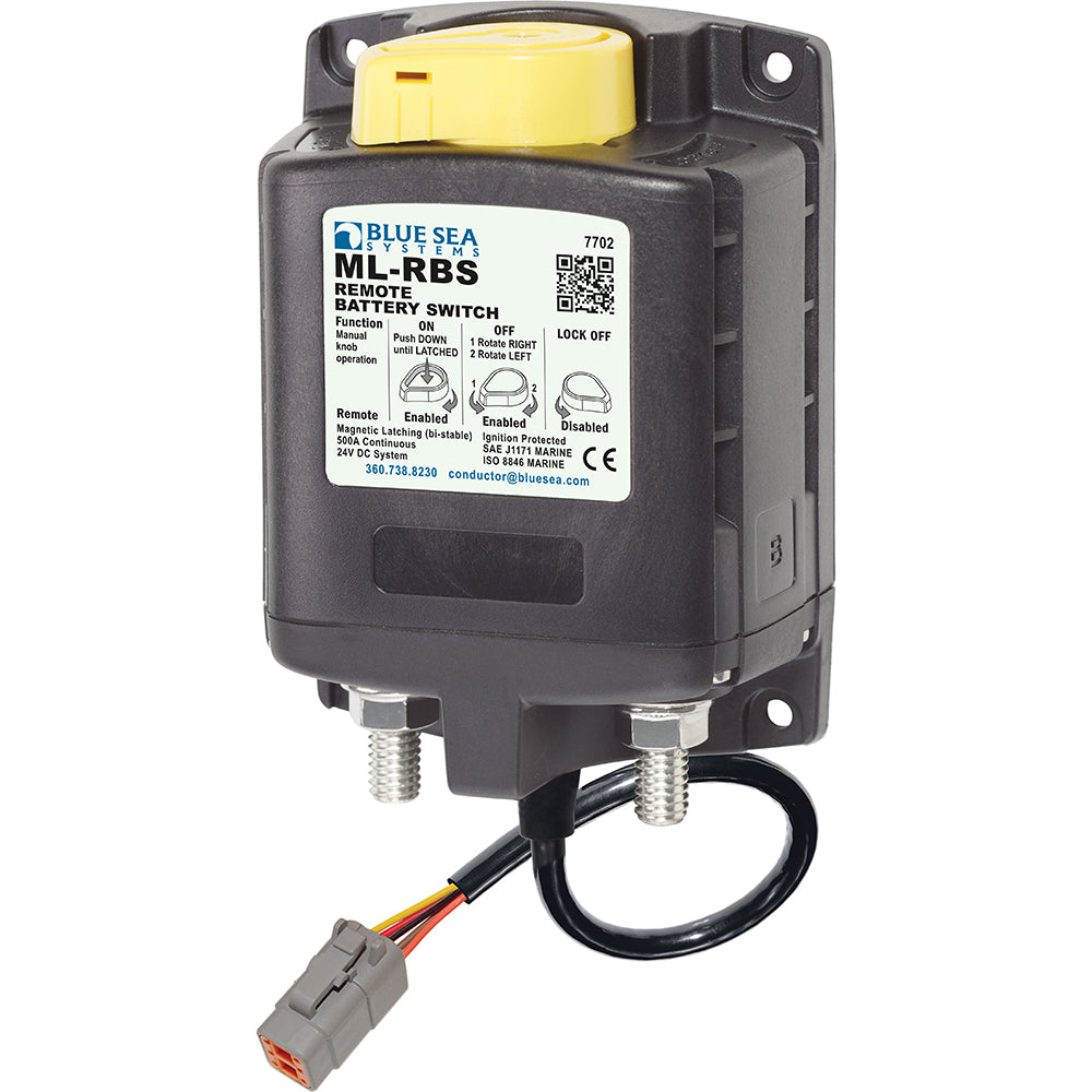 Blue Sea Systems, Blue Sea 7702100 ML Solenoid 24V 500A w/Manual Control & Deutsch Connector