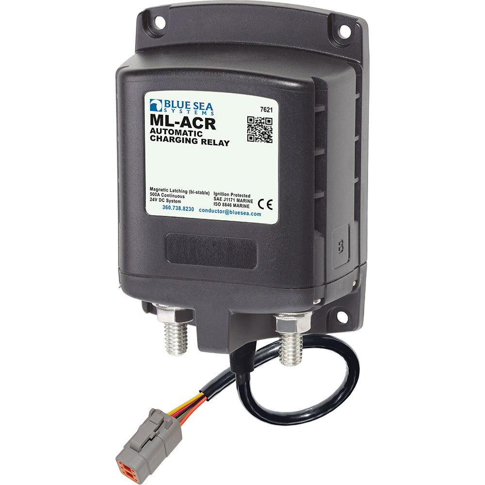 Blue Sea Systems, Blue Sea 7621100 ML ACR Charging Relay 24V 500A w/Deutsch Connector
