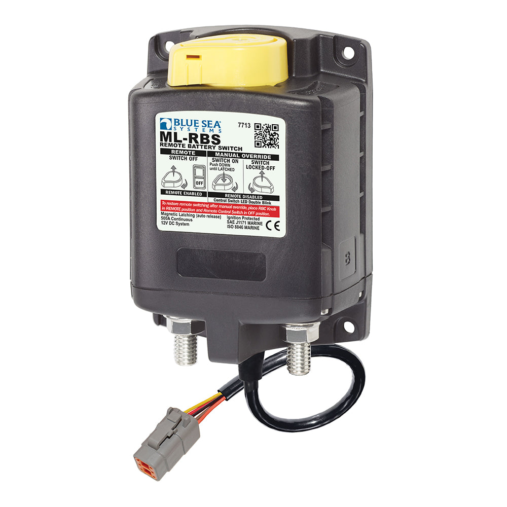 Blue Sea Systems, Blue Sea 7713100 ML-RBS Remote Battery Switch w/Manual Control Auto Release & Deutsch Connector - 12V