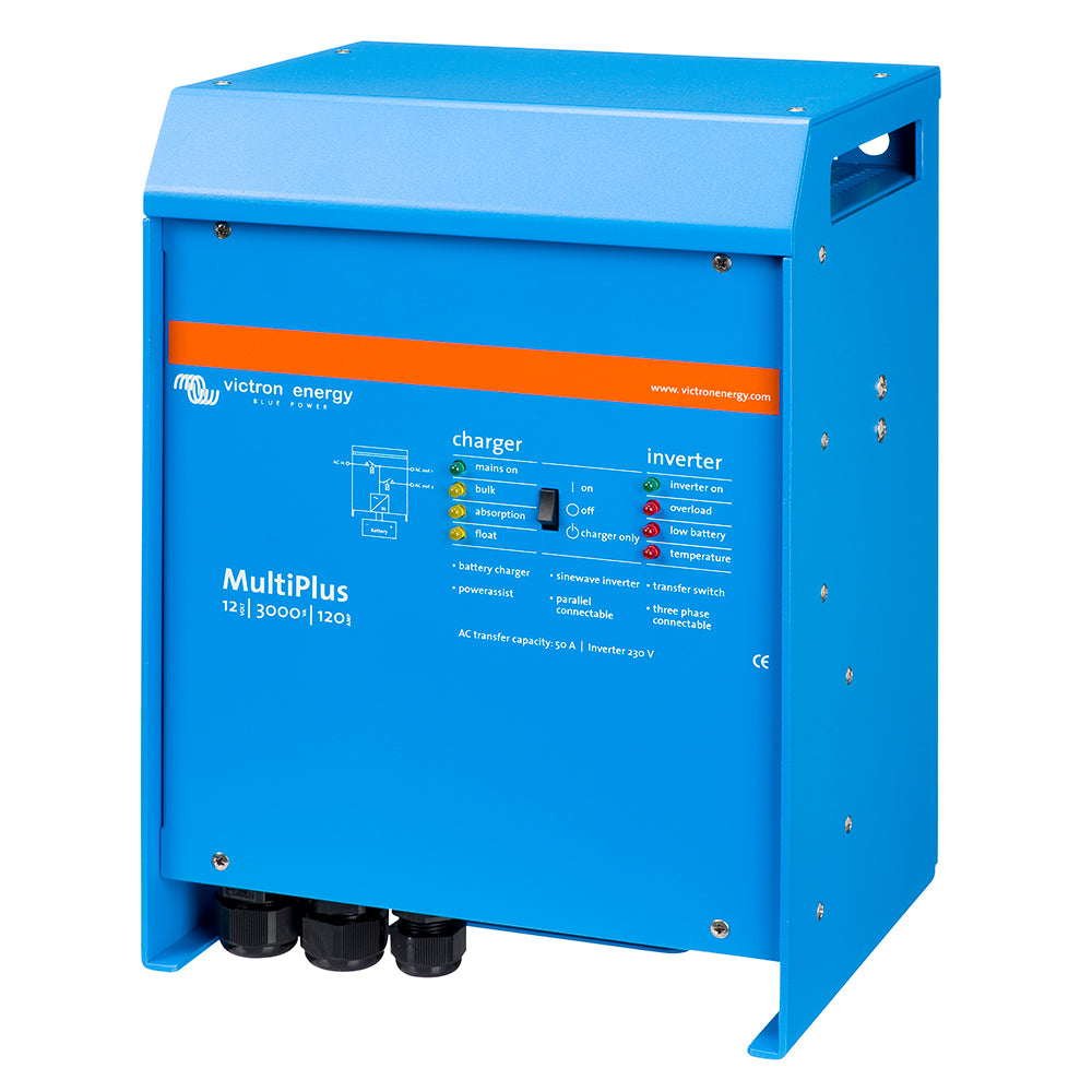 Victron Energy, Victron MultiPlus Inverter/Charger 12VDC - 3000VA - 120VAC w/ 120AMP Battery Charger - 50AMP Transfer Switch