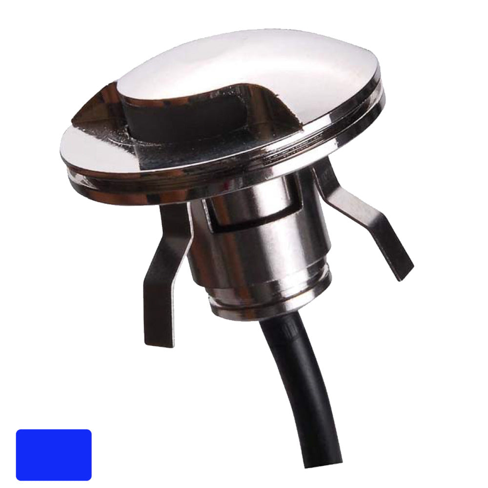 Lunasea Lighting, Lunasea 316 Polished Stainless Steel LED Waterproof Courtesy Light - Blue - 12VDC Only