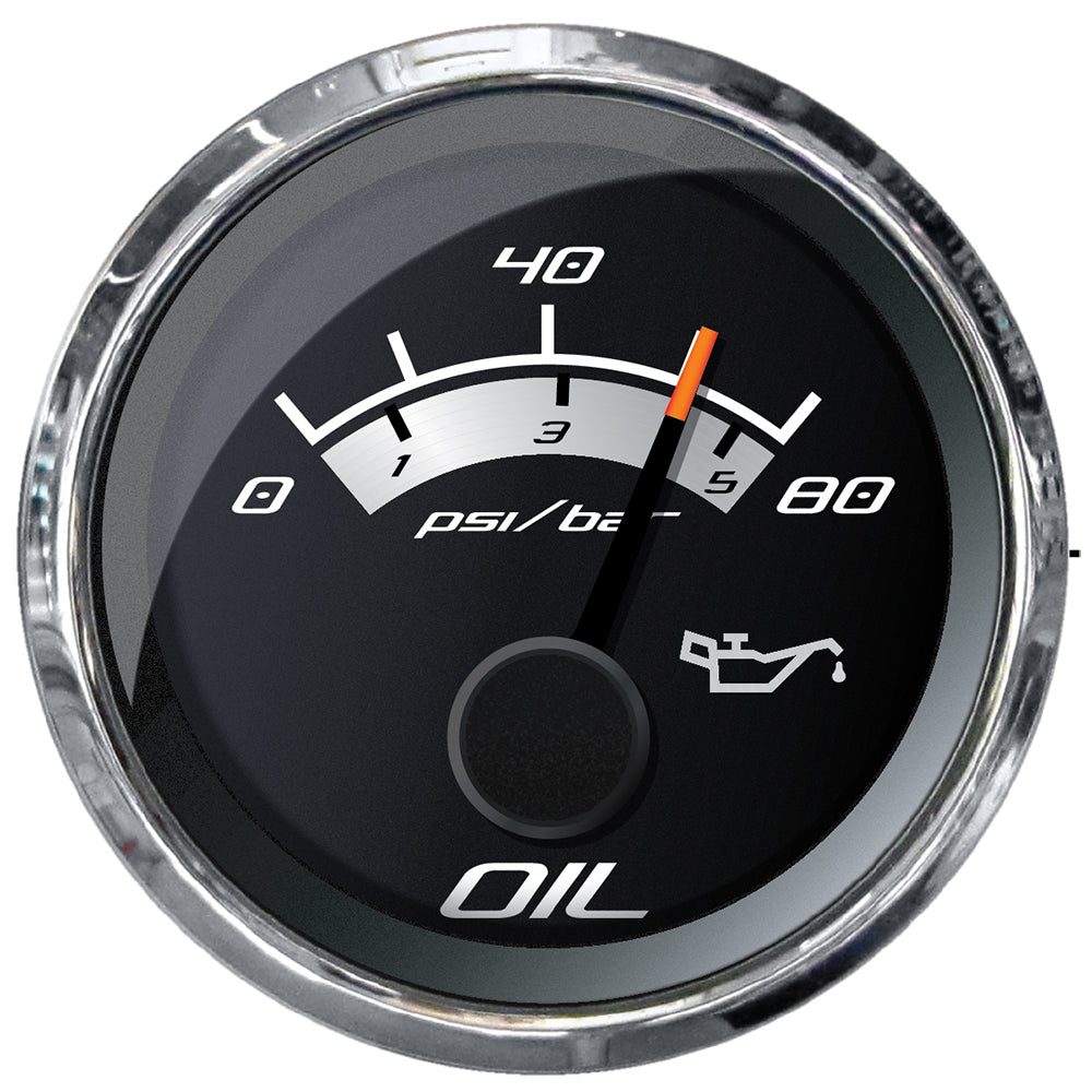 Faria Beede Instruments, Faria Platinum 2" Oil Pressure Gauge - 80 PSI