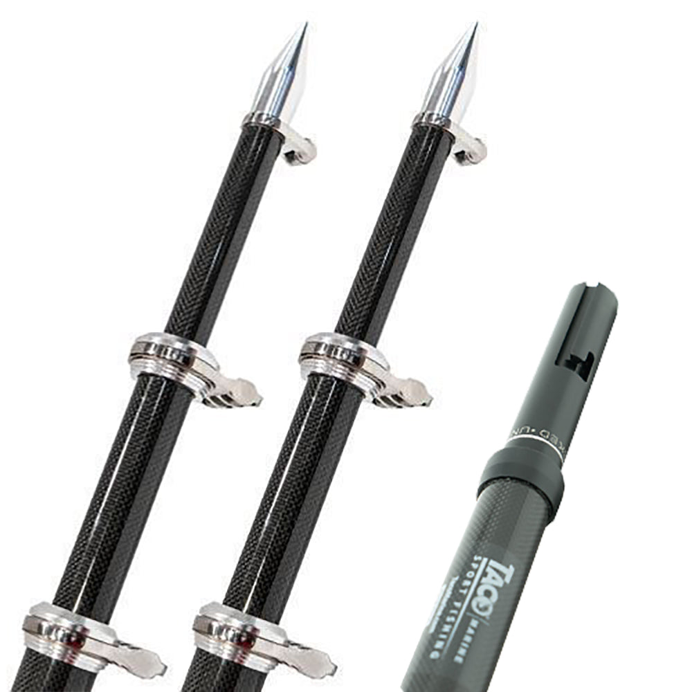 TACO Marine, TACO 24' Carbon Fiber Twist & Lock Outrigger Poles f/GS-450, GS-500 & GS-1000 Bases - Black