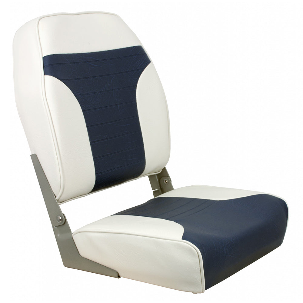 Springfield Marine, Springfield High Back Multi-Color Folding Seat - White/Blue