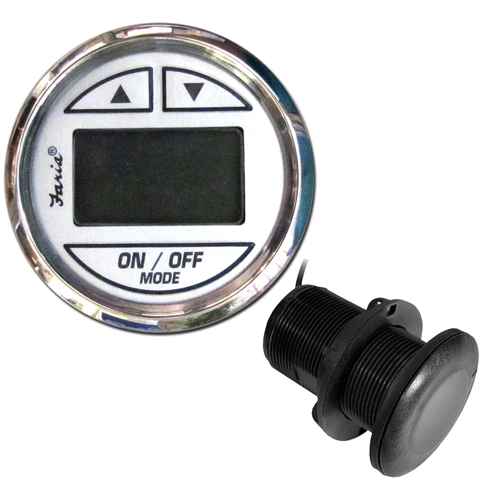 Faria Beede Instruments, Faria Chesapeake White SS 2" Depth Sounder w/Thru-Hull Transducer