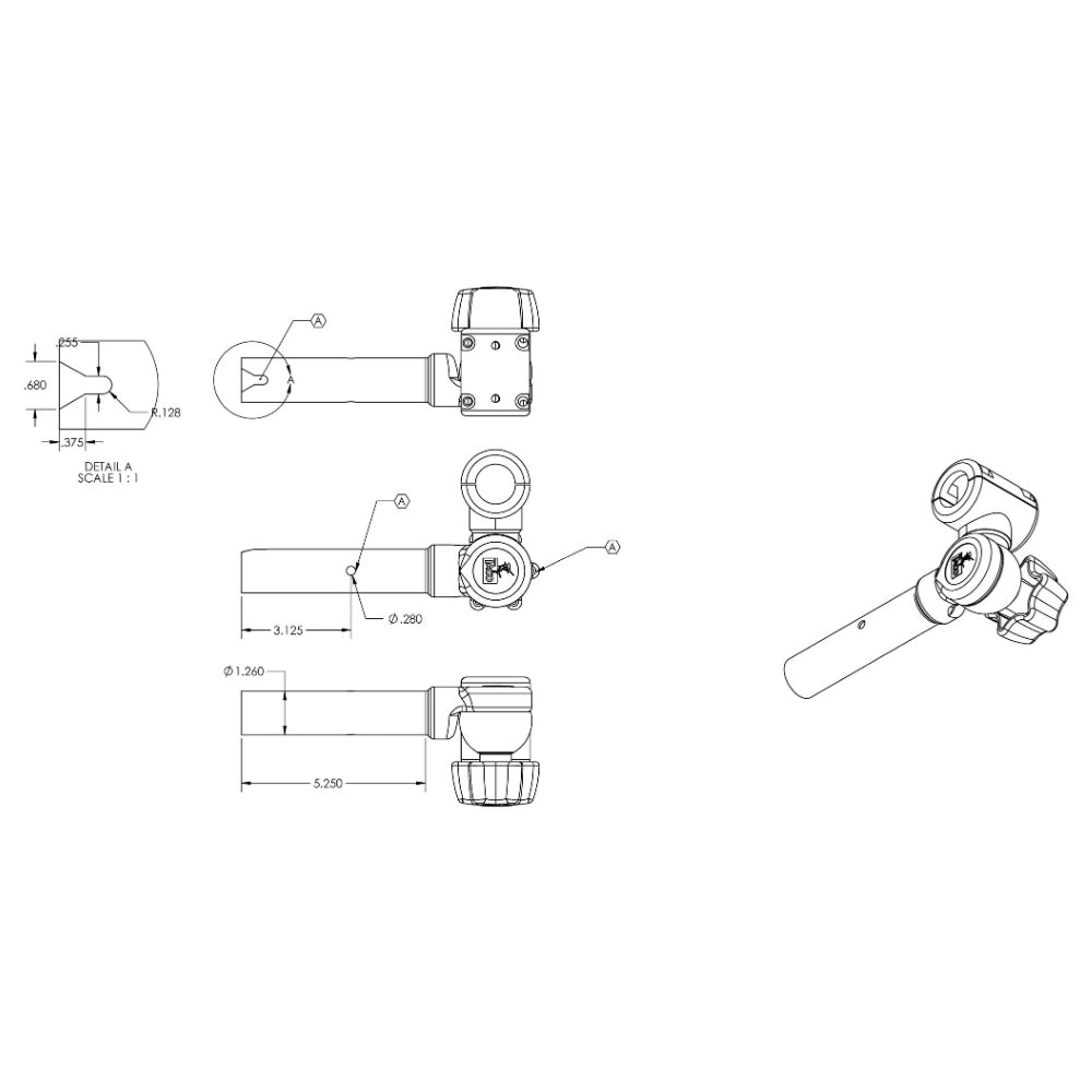 TACO Marine, TACO ShadeFin Adjustable Clamp-On Pipe Mount