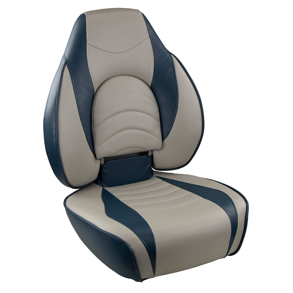 Springfield Marine, Springfield Fish Pro High Back Folding Seat - Blue/Grey