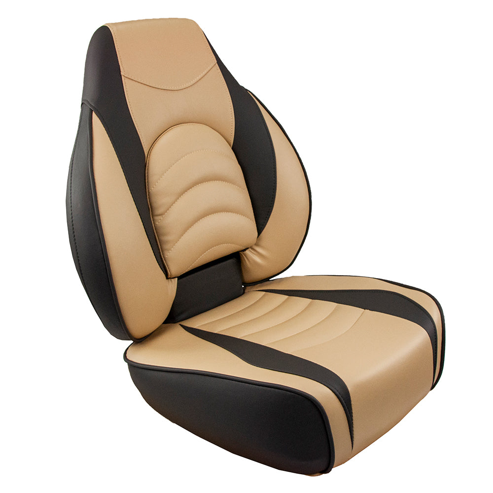 Springfield Marine, Springfield Fish Pro High Back Folding Seat - Charcoal/Tan
