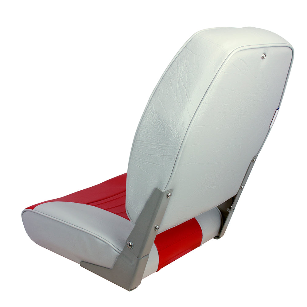 Springfield Marine, Springfield High Back Multi-Color Folding Seat - Red/Grey