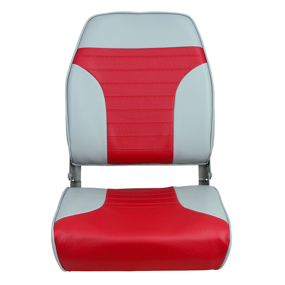 Springfield Marine, Springfield High Back Multi-Color Folding Seat - Red/Grey