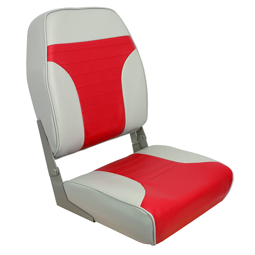 Springfield Marine, Springfield High Back Multi-Color Folding Seat - Red/Grey