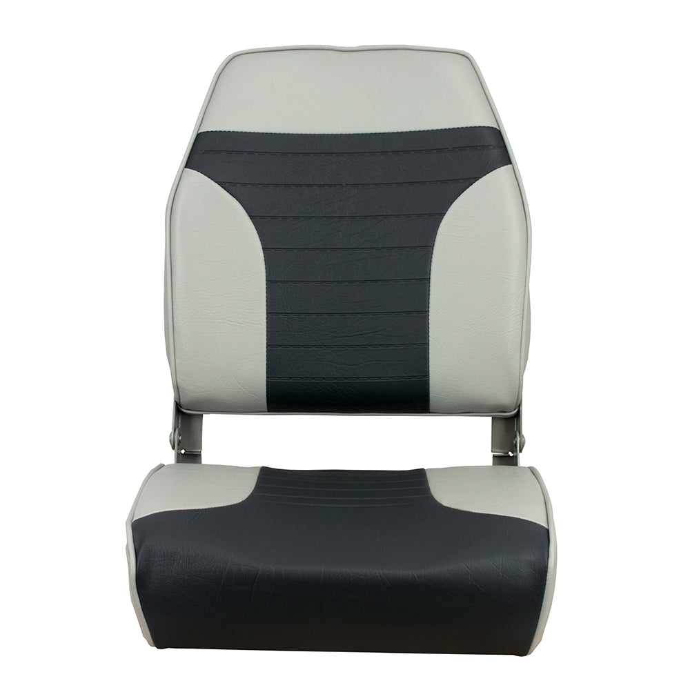 Springfield Marine, Springfield High Back Multi-Color Folding Seat - Grey/Charcoal