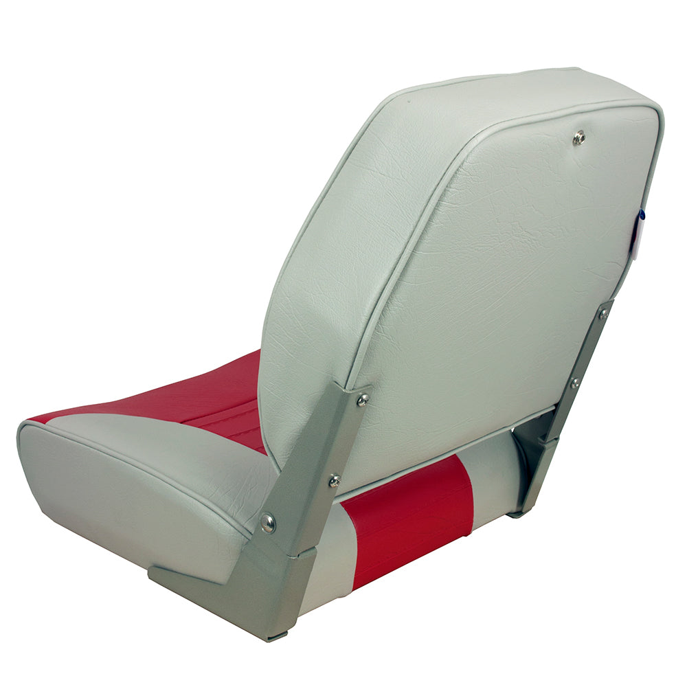 Springfield Marine, Springfield Economy Multi-Color Folding Seat - Grey/Red