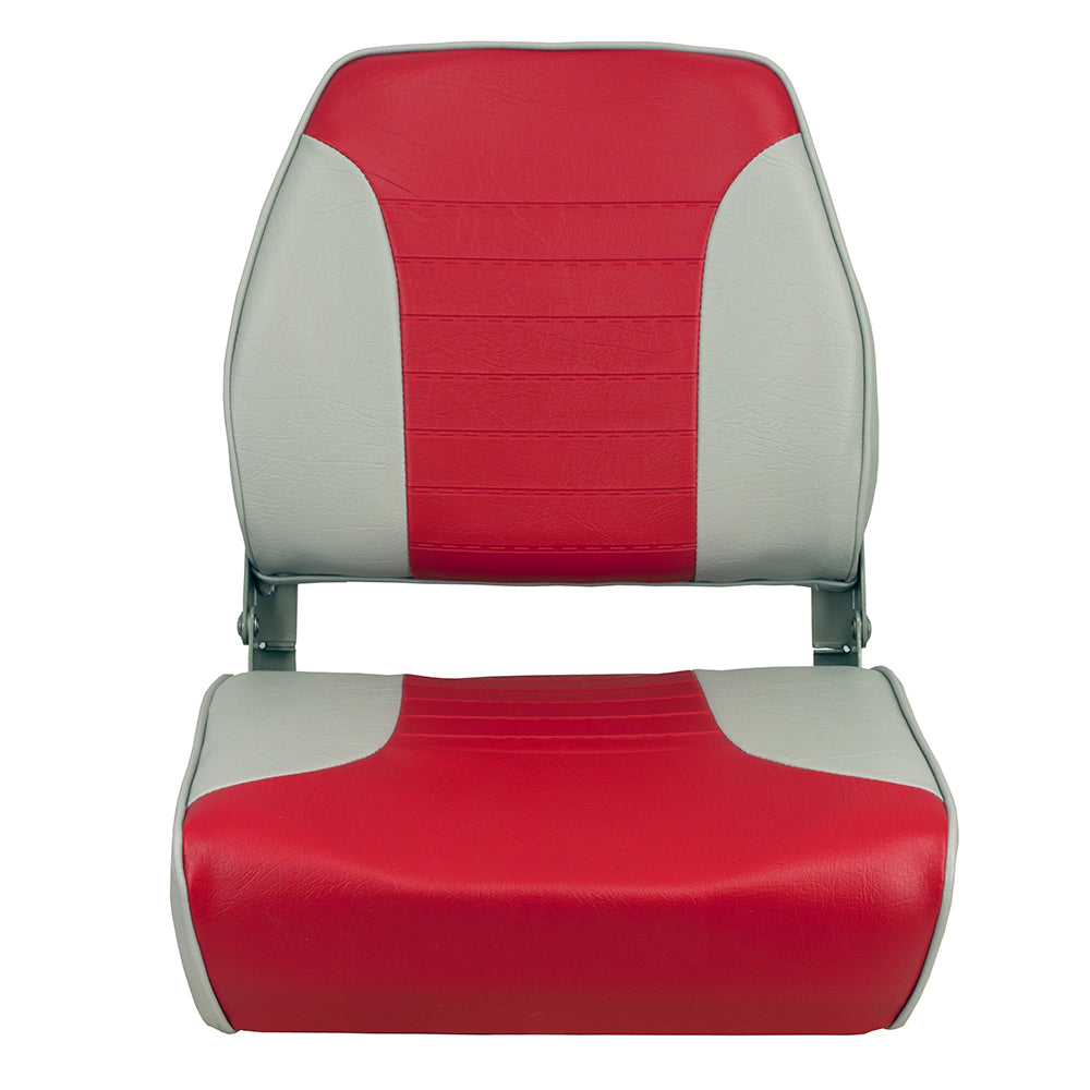 Springfield Marine, Springfield Economy Multi-Color Folding Seat - Grey/Red