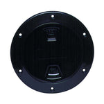 Beckson Marine, Beckson Smooth 4" Screw-Out Marine Deck Plate, Black/Black Lid