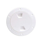 Beckson Marine, Beckson Smooth 4" Screw-Out Marine Deck Plate, White/White Lid
