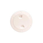 Beckson Marine, Beckson Smooth 4" Screw-Out Marine Deck Plate, Biege/Biege Lid
