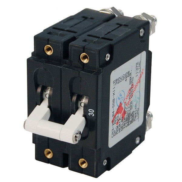 Blue Seas, Blue Sea C Series Double Pole Toggle Circuit Breaker, 30 Amp