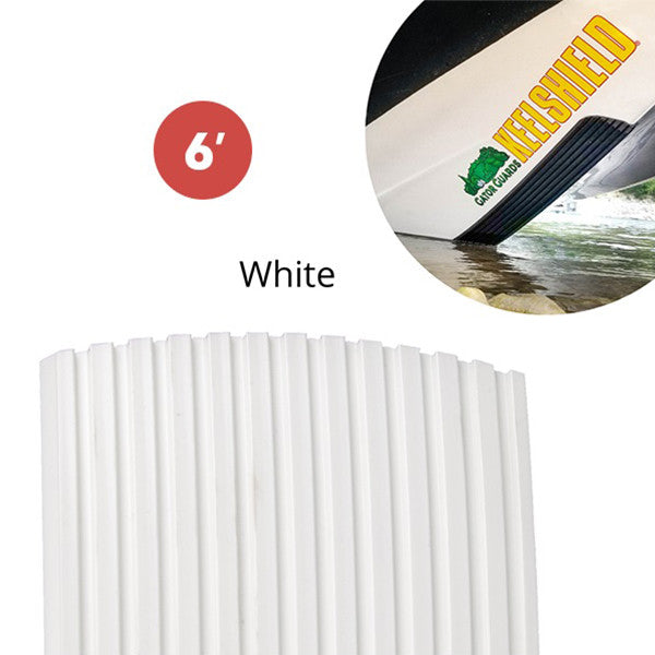 Keel Shield Gator Guard, KeelShield Self Adhesive Hull Protector, 6' Keel Guard, White