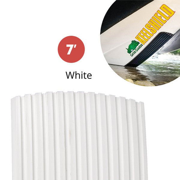 Keel Shield Gator Guard, KeelShield Self Adhesive Hull Protector, 7' Keel Guard, White