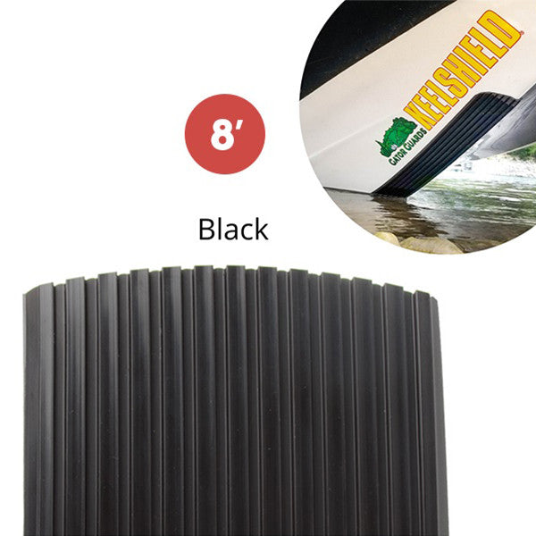Keel Shield Gator Guard, KeelShield Self Adhesive Hull Protector, 8' Keel Guard, Black