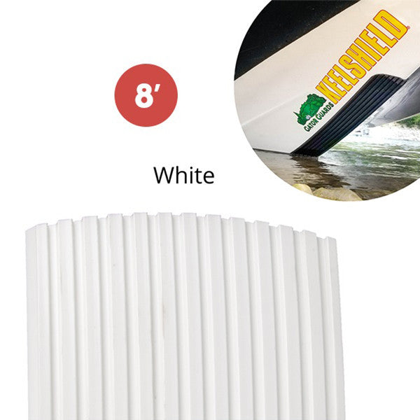 Keel Shield Gator Guard, KeelShield Self Adhesive Hull Protector, 8' Keel Guard, White