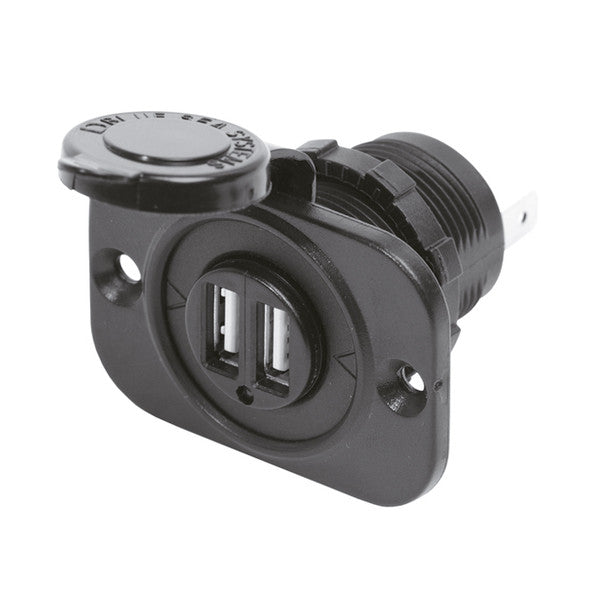 Blue Seas, Blue Sea Dual USB Charger Socket, Black