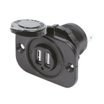 Blue Seas, Blue Sea Dual USB Charger Socket, Black