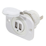 Blue Seas, Blue Sea Dual USB Charger Socket, White