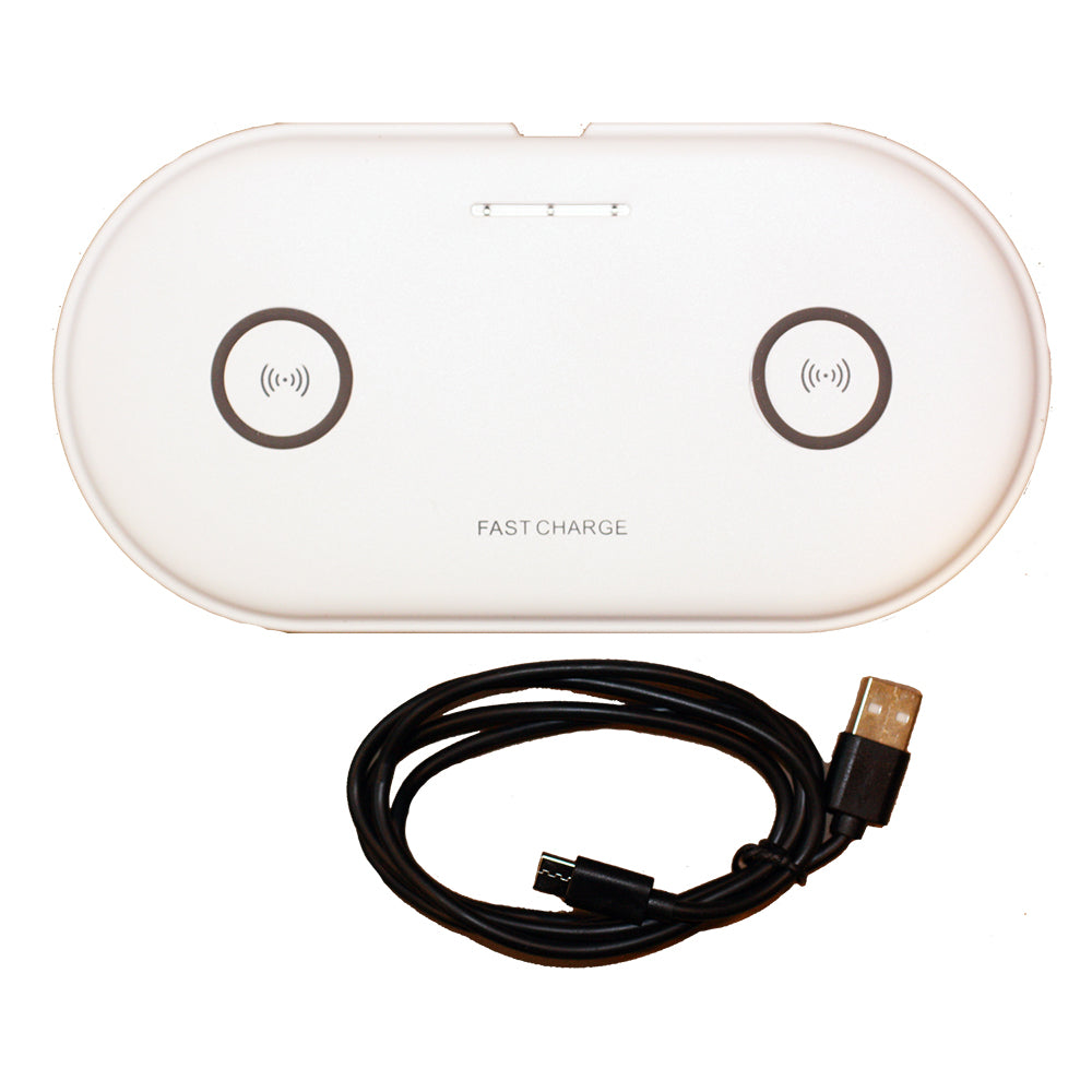 Lunasea Lighting, Lunasea Dual Qi Charge Pad - USB Powered (Power Supply Not Included)
