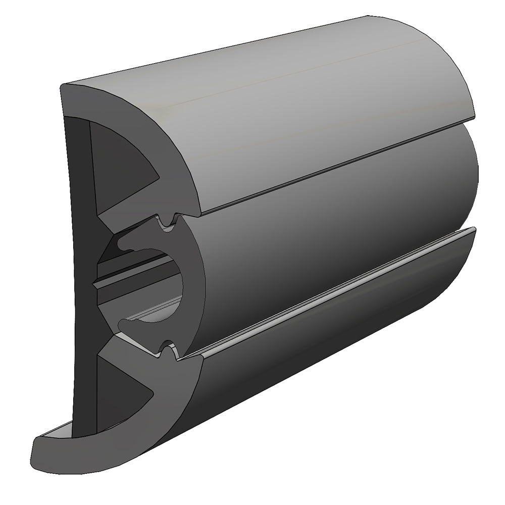 TACO Marine, TACO SuproFlex Rub Rail Kit Gray w/Gray Insert - 2"H x 29/32"W x 80'L