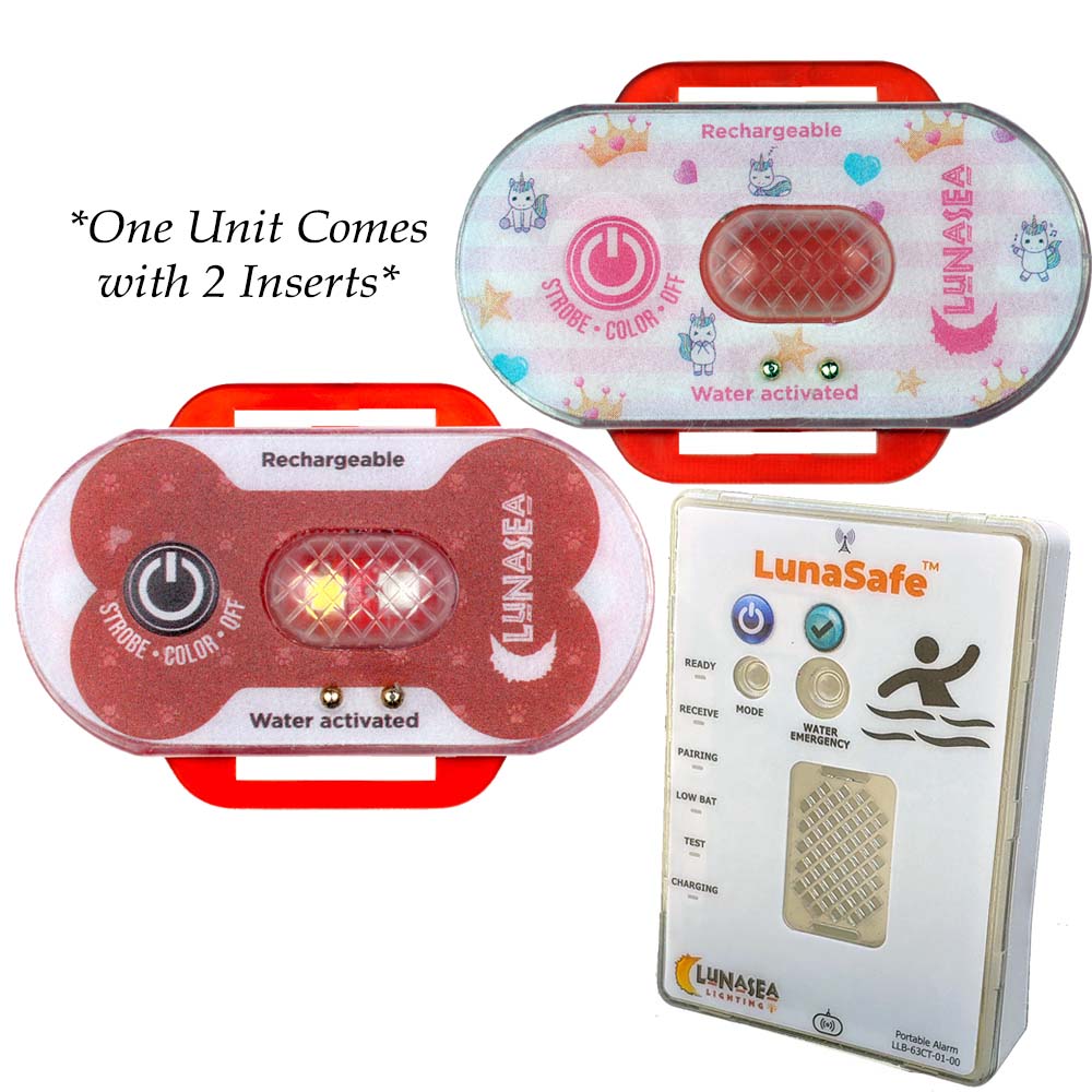 Lunasea Lighting, Lunasea Child/Pet Safety Water Activated Strobe Light w/RF Transmitter & Portable Audio/Visual Receiver