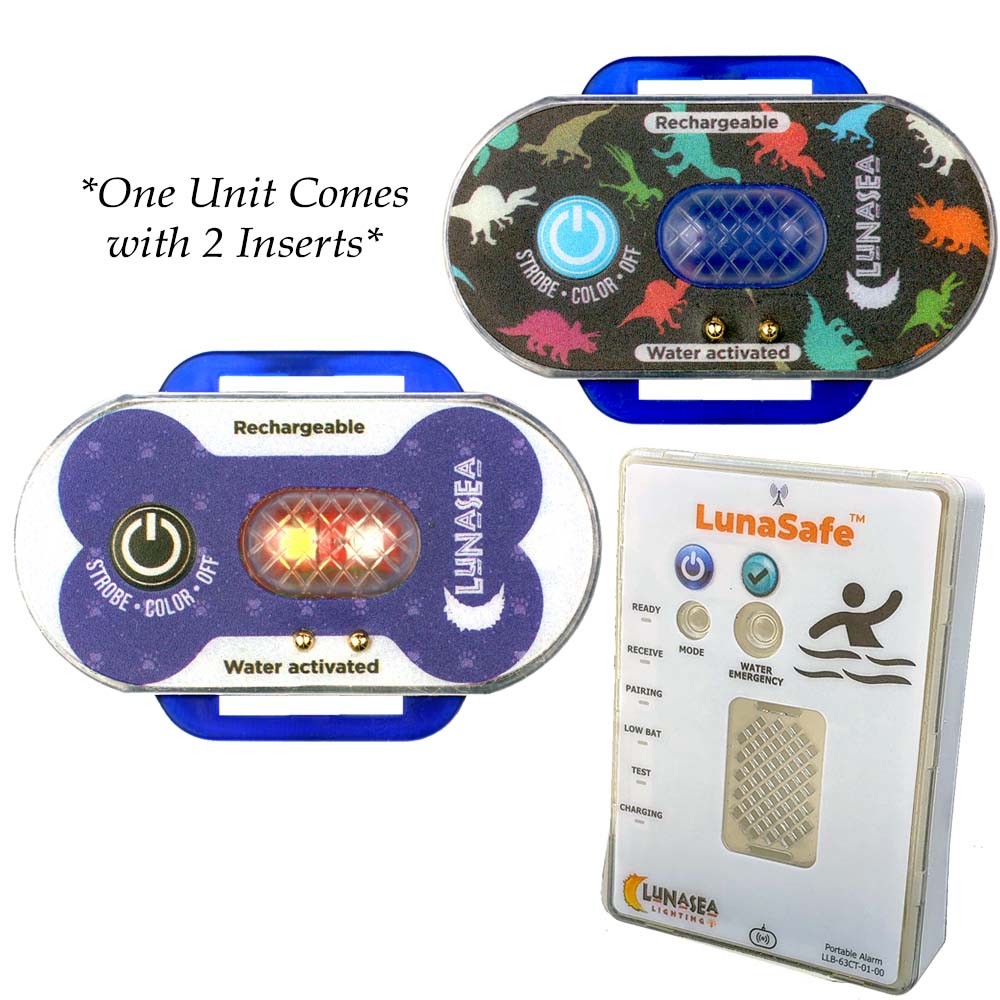 Lunasea Lighting, Lunasea Child/Pet Safety Water Activated Strobe Light w/RF Transmitter & Portable Audio/Visual Receiver