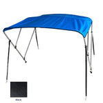 Gen3 Marine Bimini Top 54” H x 6’ L 79-84” W Breathable UV-Mildew Resistant Fabric, Free Rear Support Poles, Black